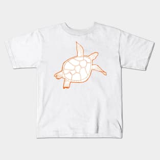 Orange swimming turtle Kids T-Shirt